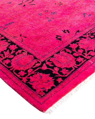 Contemporary Overyed Wool Hand Knotted Pink Area Rug 3' 2" x 5' 5"