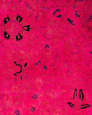 Contemporary Hand-Knotted Overdyed Pink Area Rug 3' 2" x 5' 5"