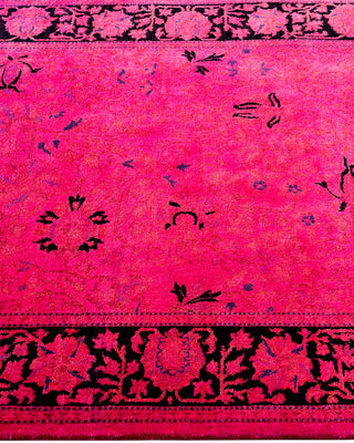 Contemporary Overyed Wool Hand Knotted Pink Area Rug 3' 2" x 5' 5"