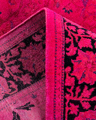 Contemporary Hand-Knotted Overdyed Pink Area Rug 3' 2" x 5' 5"