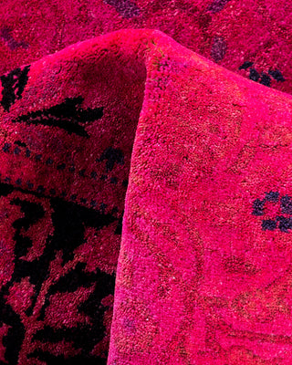 Contemporary Hand-Knotted Overdyed Pink Area Rug 3' 2" x 5' 5"