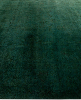 Contemporary Overdyed Wool Hand Knotted Green Area Rug 8' 2" x 10' 0"