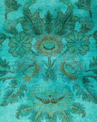 Contemporary Hand-Knotted Overdyed Blue Area Rug 6' 9" x 9' 10"