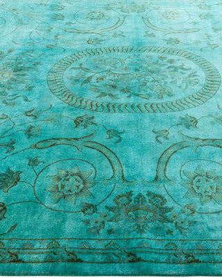 Contemporary Hand-Knotted Overdyed Blue Area Rug 6' 9" x 9' 10"