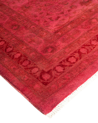 Modern Overdyed Hand Knotted Wool Pink Area Rug 9' 2" x 12' 1"