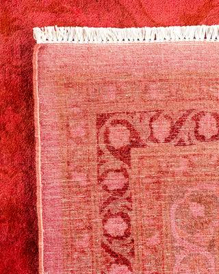 Modern Overdyed Hand Knotted Wool Pink Area Rug 9' 2" x 12' 1"