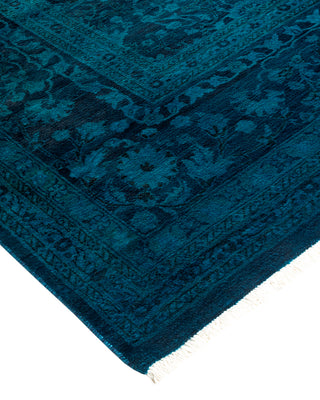 Modern Overdyed Hand Knotted Wool Blue Area Rug 8' 1" x 10' 6"