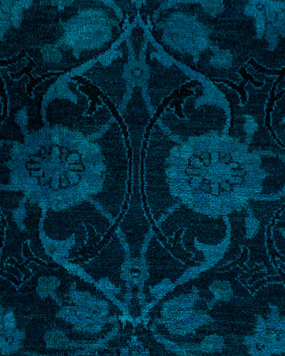 Modern Overdyed Hand Knotted Wool Blue Area Rug 8' 1" x 10' 6"