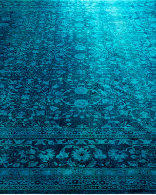 Contemporary Hand-Knotted Overdyed Blue Area Rug 8' 1" x 10' 6"