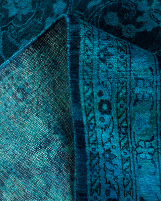 Contemporary Hand-Knotted Overdyed Blue Area Rug 8' 1" x 10' 6"