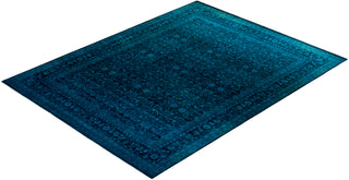 Modern Overdyed Hand Knotted Wool Blue Area Rug 8' 1" x 10' 6"