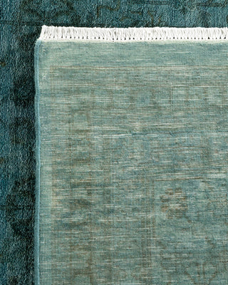Modern Overdyed Hand Knotted Wool Blue Area Rug 8' 10" x 11' 10"