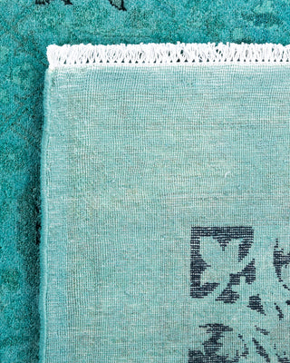 Contemporary Hand-Knotted Overdyed Blue Area Rug 6' 2" x 9' 4"