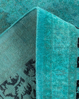 Contemporary Hand-Knotted Overdyed Blue Area Rug 6' 2" x 9' 4"