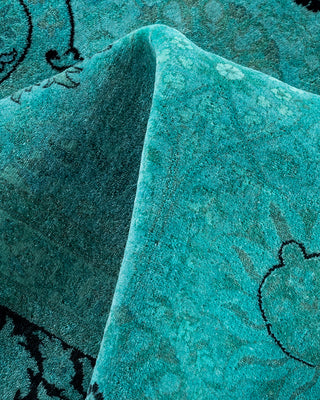 Contemporary Hand-Knotted Overdyed Blue Area Rug 6' 2" x 9' 4"