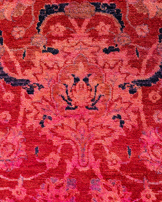 Contemporary Hand-Knotted Overdyed Pink Area Rug 6' 1" x 8' 10"