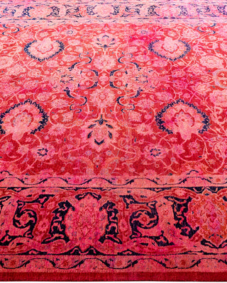 Contemporary Hand-Knotted Overdyed Pink Area Rug 6' 1" x 8' 10"