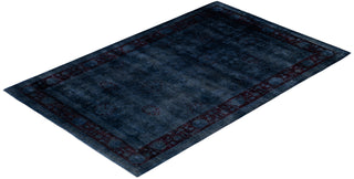 Overdyed One-of-a-Kind Wool Gray Area Rug 6' 2" x 9' 3"