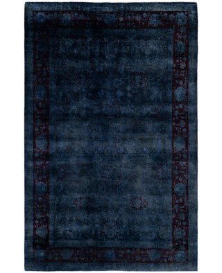 Overdyed One-of-a-Kind Wool Gray Area Rug 6' 2" x 9' 3"