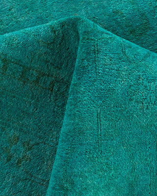 Fine Vibrance, One-of-a-Kind Hand-Knotted Area Rug  - Green, 6' 1" x 9' 3"