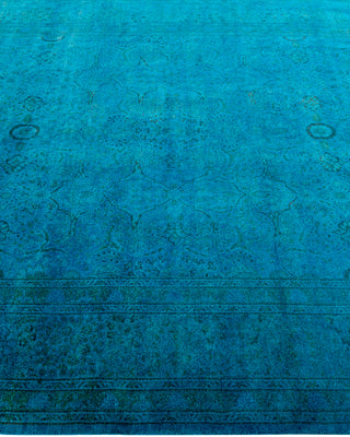 Overdyed Hand-Knotted Blue Area Rug 6' 1" x 8' 10"