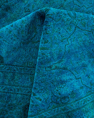 Overdyed Hand-Knotted Blue Area Rug 6' 1" x 8' 10"
