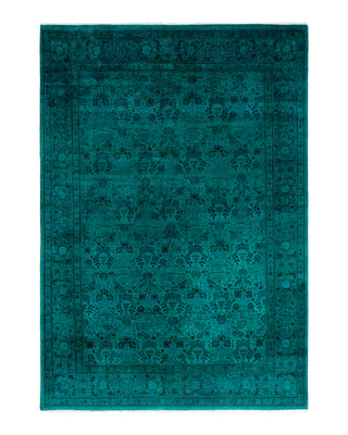 Fine Vibrance, One-of-a-Kind Hand-Knotted Area Rug  - Green, 6' 1" x 8' 7"