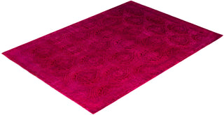 Fine Vibrance, One-of-a-Kind Hand-Knotted Area Rug  - Pink, 6' 3" x 8' 8"