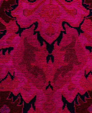 Contemporary Overdyed Wool Hand Knotted Purple Area Rug 8' 1" x 10' 5"