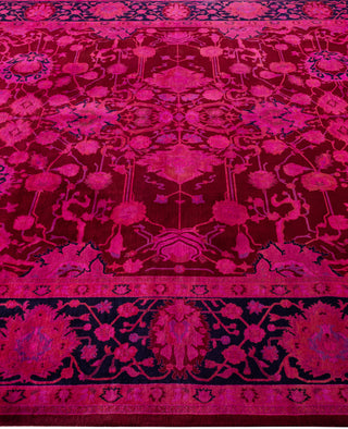 Contemporary Overdyed Wool Hand Knotted Purple Area Rug 8' 1" x 10' 5"