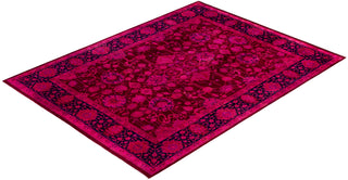 Contemporary Overdyed Wool Hand Knotted Purple Area Rug 8' 1" x 10' 5"