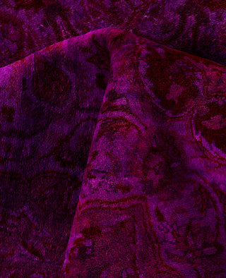 Contemporary Overdyed Wool Hand Knotted Purple Area Rug 8' 1" x 10' 7"