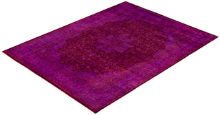 Contemporary Overdyed Wool Hand Knotted Purple Area Rug 8' 1" x 10' 7"
