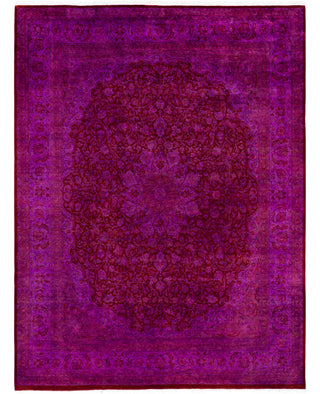 Contemporary Overdyed Wool Hand Knotted Purple Area Rug 8' 1" x 10' 7"