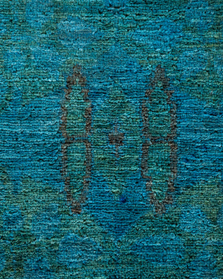 Contemporary Fine Vibrance Blue Wool Area Rug - 6' 0" x 9' 1"