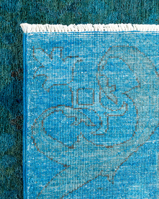 Contemporary Fine Vibrance Blue Wool Area Rug - 6' 0" x 9' 1"