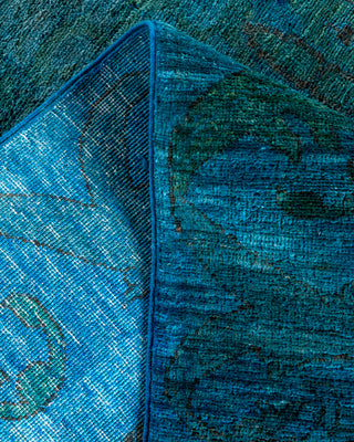 Contemporary Fine Vibrance Blue Wool Area Rug - 6' 0" x 9' 1"