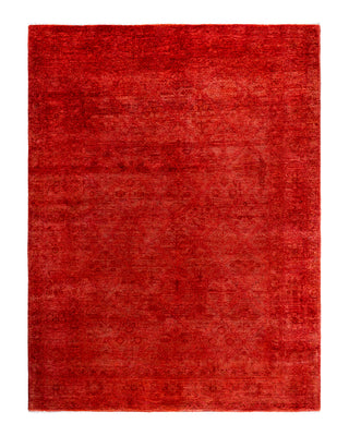 Contemporary Overyed Wool Hand Knotted Orange Area Rug 6' 8" x 8' 8"