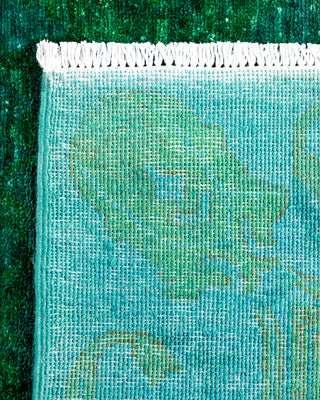Contemporary Hand-Knotted Overdyed Green Area Rug 3' 1" x 5' 3"