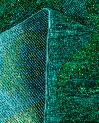 Contemporary Hand-Knotted Overdyed Green Area Rug 3' 1" x 5' 3"