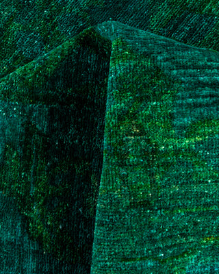 Contemporary Hand-Knotted Overdyed Green Area Rug 3' 1" x 5' 3"