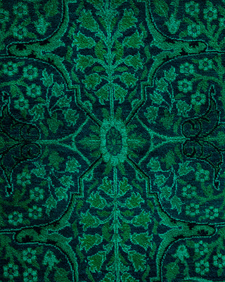 Modern Overdyed Hand Knotted Wool Green Area Rug 8' 1" x 10' 7"