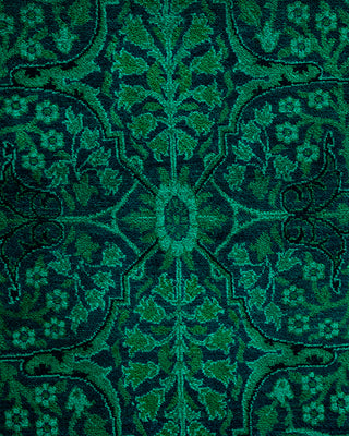 Contemporary Hand-Knotted Overdyed Green Area Rug 8' 1" x 10' 7"