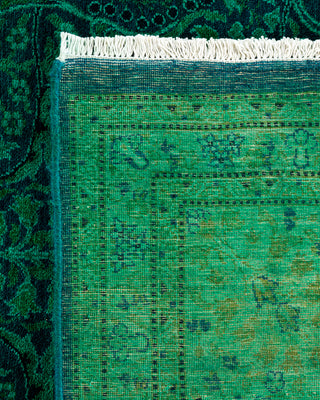 Contemporary Hand-Knotted Overdyed Green Area Rug 8' 1" x 10' 7"