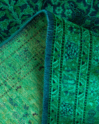Contemporary Hand-Knotted Overdyed Green Area Rug 8' 1" x 10' 7"