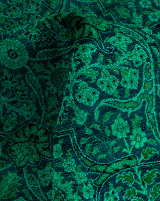 Contemporary Hand-Knotted Overdyed Green Area Rug 8' 1" x 10' 7"