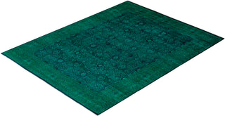 Modern Overdyed Hand Knotted Wool Green Area Rug 8' 1" x 10' 7"