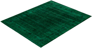 Contemporary Overdyed Wool Hand Knotted Green Area Rug 8' 4" x 10' 4"