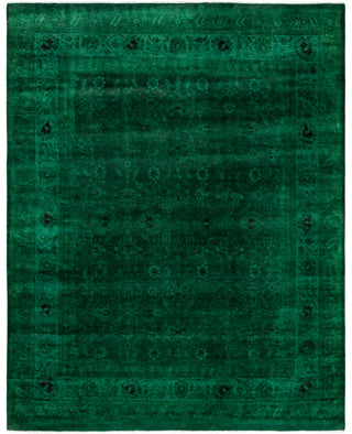 Contemporary Overdyed Wool Hand Knotted Green Area Rug 8' 4" x 10' 4"