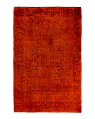 Fine Vibrance, One-of-a-Kind Hand-Knotted Area Rug  - Orange, 6' 3" x 9' 7"